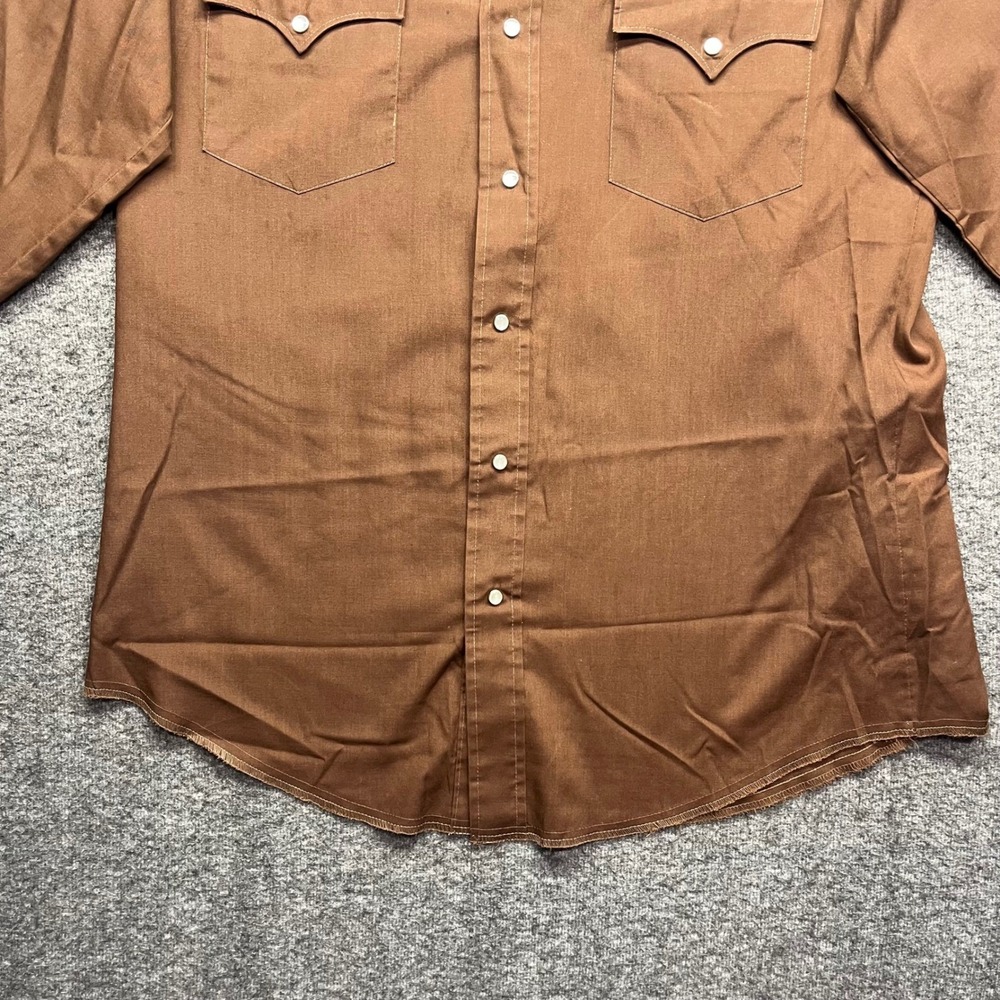 Vintage Chute 1 Shirt Mens M? Brown Western Pearl Snap Long Sleeve‎ Cowboy Yoke - Picture 6 of 16